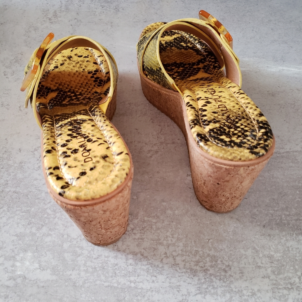 Donald Pliner Python Leather Wedge Platform Cork … - image 4